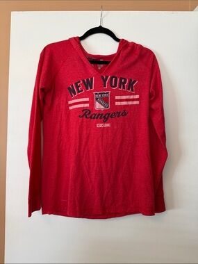 CCM Red New York Rangers Long-Sleeve Hoodie Top